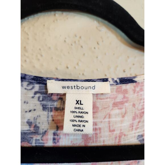 Westbound Women's Floral Scoop Neck Long Sleeves Pullover Tunic Top‎ Size XL - Picture 3 of 5